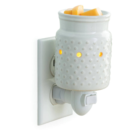 Pluggable Fragrance Warmer - Classic White Hobnail