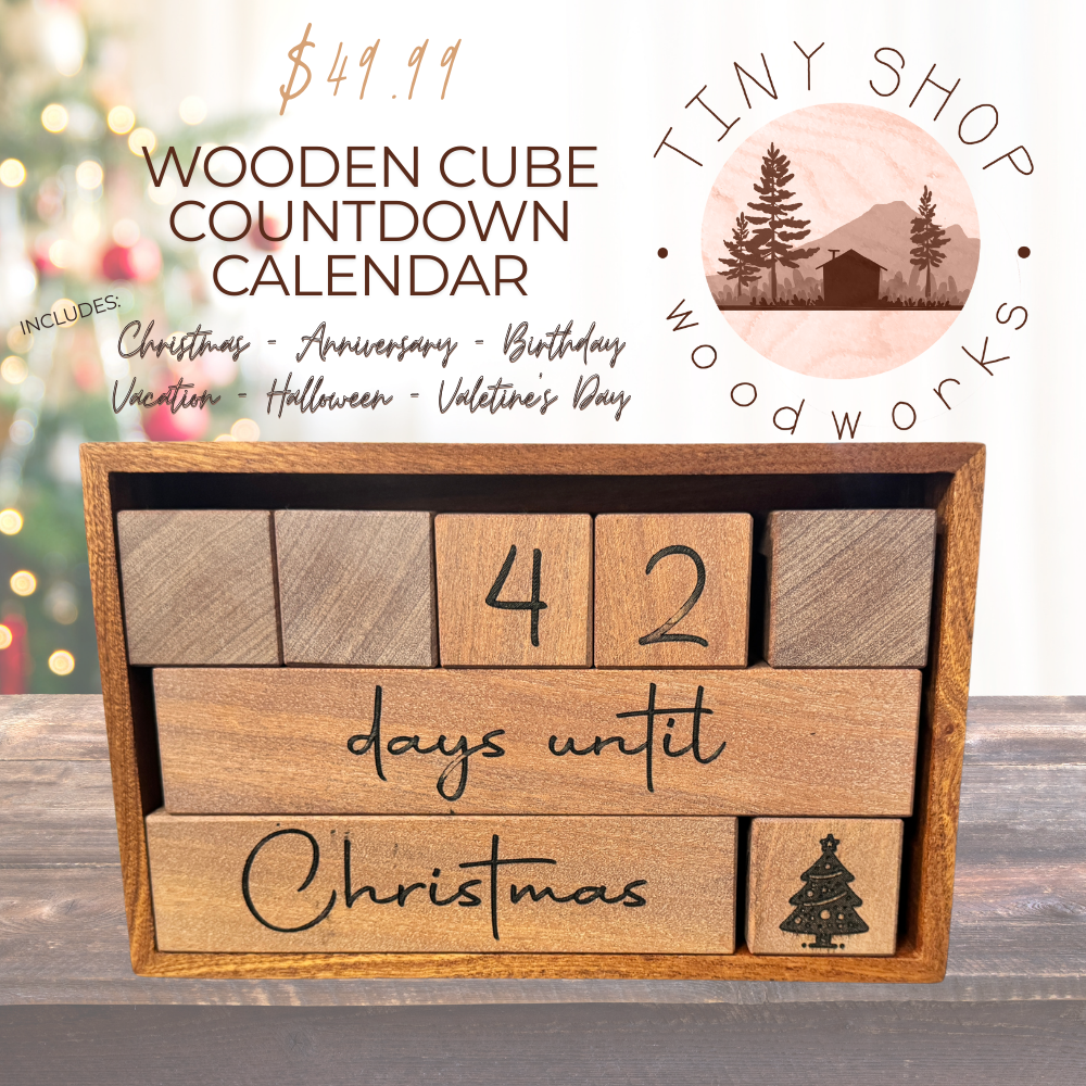 Wooden Cube Countdown Calendar