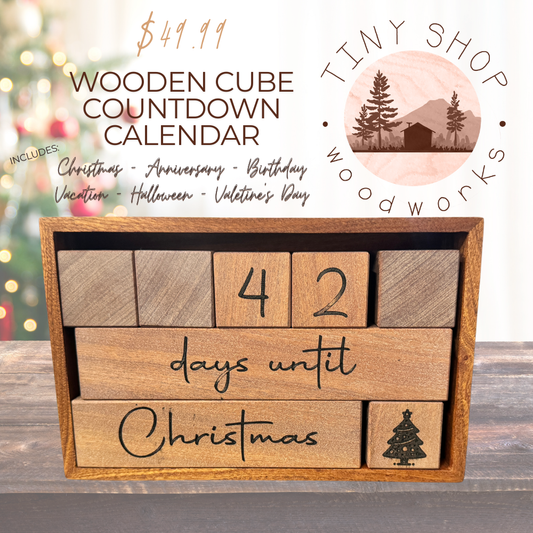 Wooden Cube Countdown Calendar