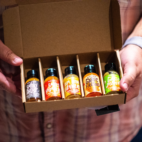 Elixir Sauce Co Mini Bottle "Hot Sauce Flight" Gift Box