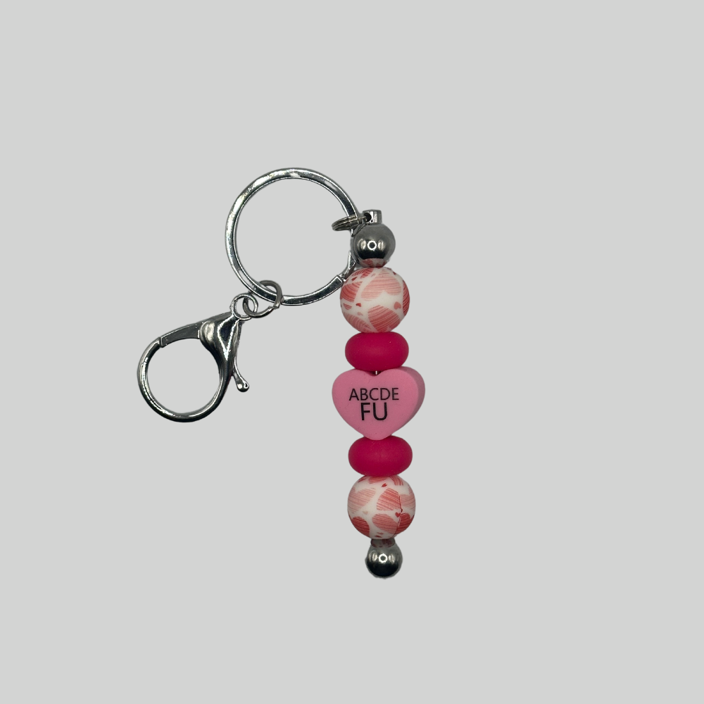 ABCDE-FU Beaded Keychain - Valentine's Day