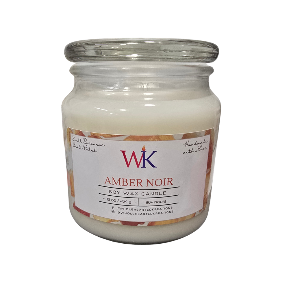 Amber Noir | Premium 17oz Soy Candle | Hand-Poured in Glass