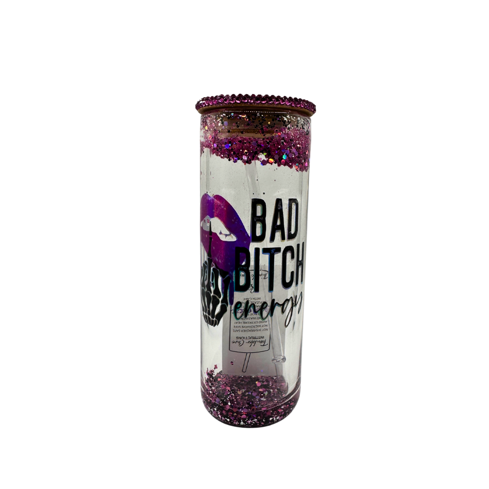 Bad Bitch Energy Rhinestone Bling Tumbler - Waterglobe