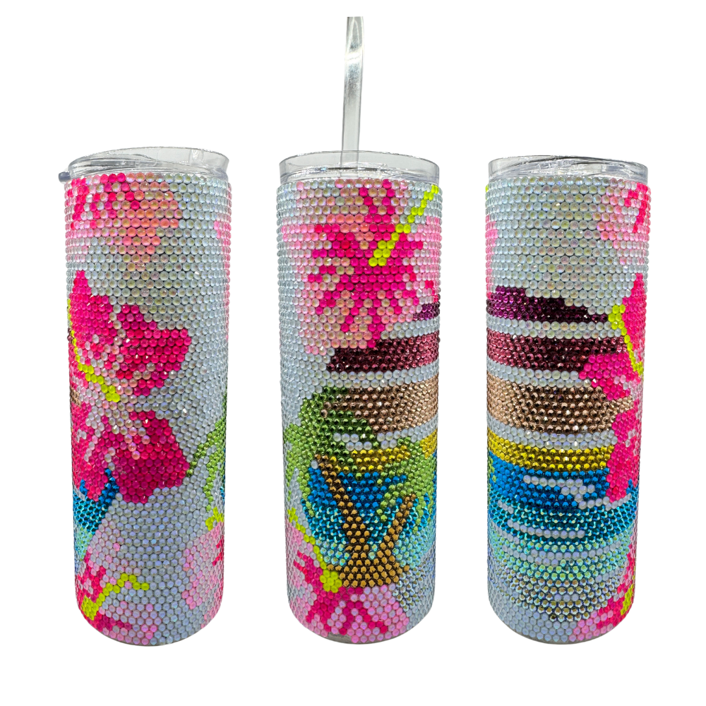 Beach Rhinestone Bling Tumbler