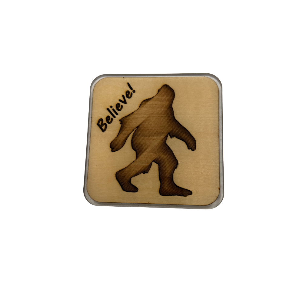 Wooden Sasquatch Coasters - Epoxy Finish Cork Bottom