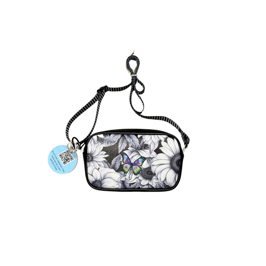 Black Floral Crossbody Purse