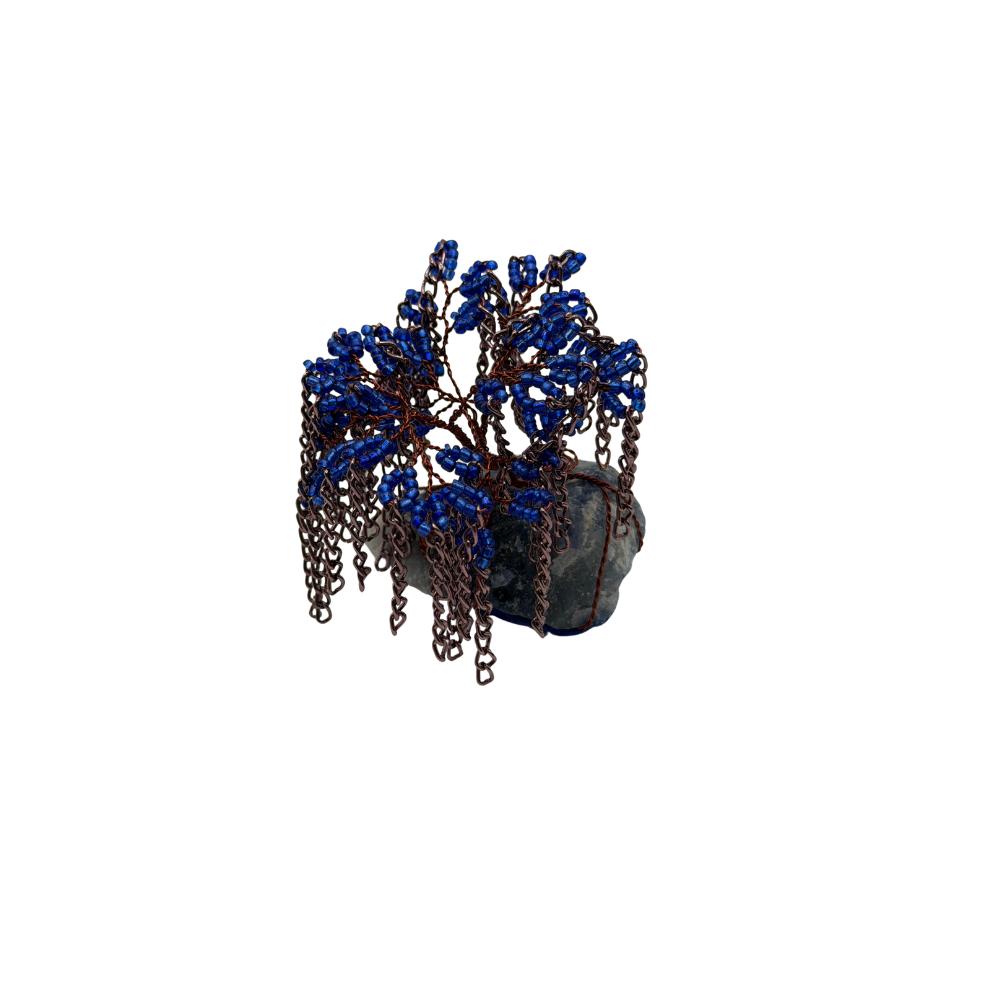 Blue Dangly Beaded Tree