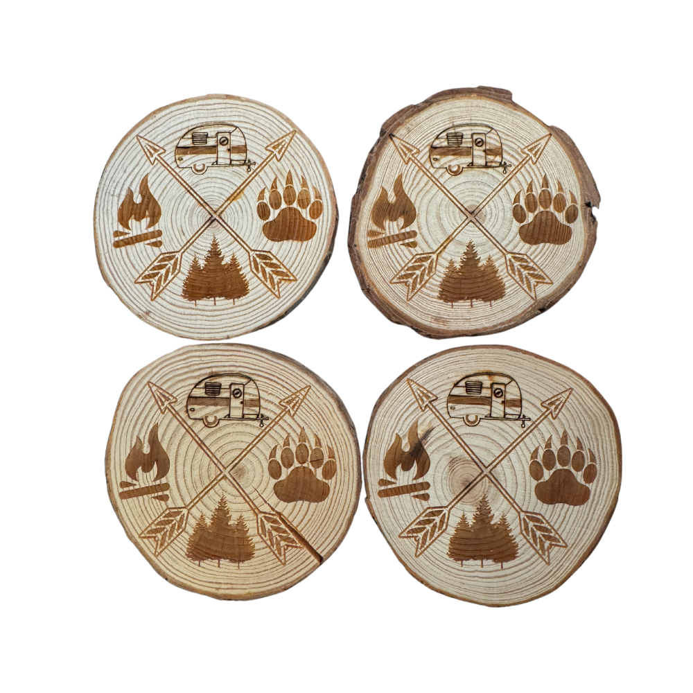 4" Lake Coaster Set Wood Rounds