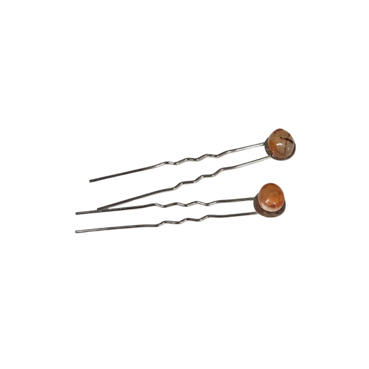Handmade Carnelian Hair Pins (2)