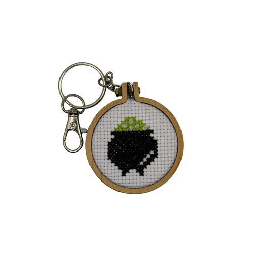 Beaded Cauldron Keychain