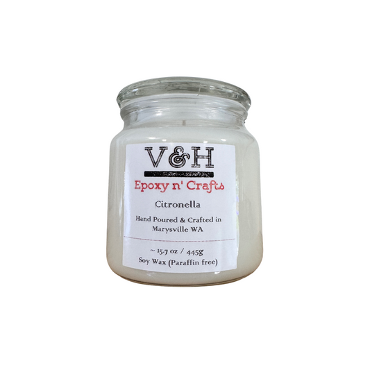Citronella | Premium 17oz Soy Candle | Hand-Poured in Glass
