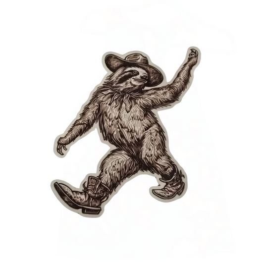 Cowboy Sloth Sticker - Laminated