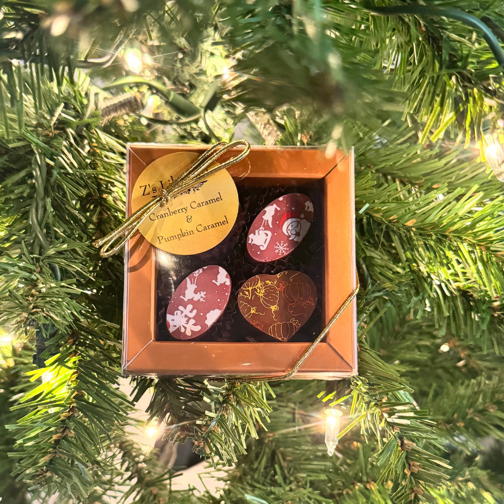 Cranberry Caramel & Pumpkin Caramel - Gourmet 4 Piece Chocolate