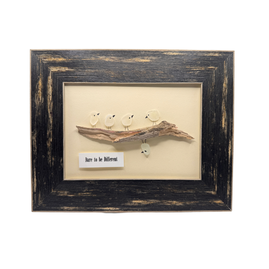 Dare To Be Different - Sea Glass Framed Art