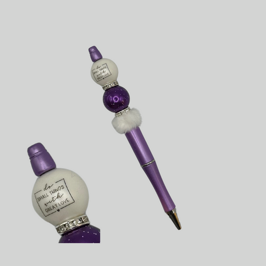 Do Great Things With Great Love Beaded Pen - Includes Case & Pen Refill