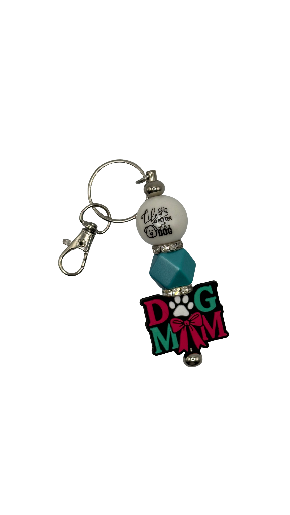 Dog Mom - Beaded Keychain