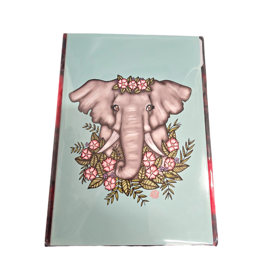 Elephant Print 8.5x11 Hand Drawn Original Art