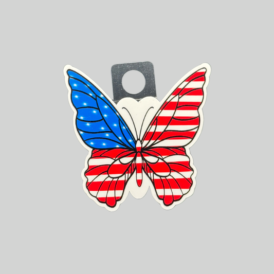 USA Flag Butterfly Sticker