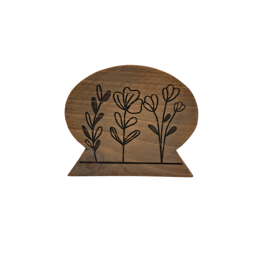 Small Laser Engraved Wood Block — Decorative Shelf Art — Multiple Designs Available