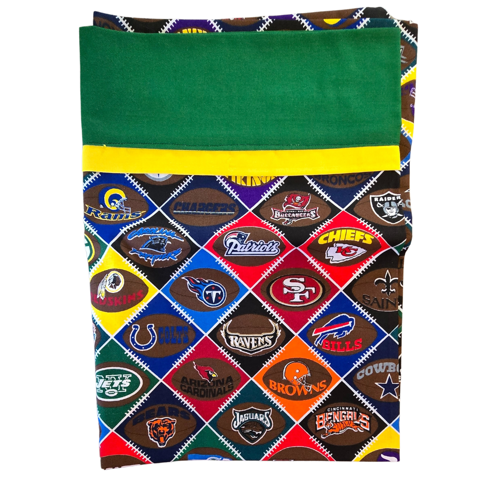 Football Helmet and Logos Pillow Case