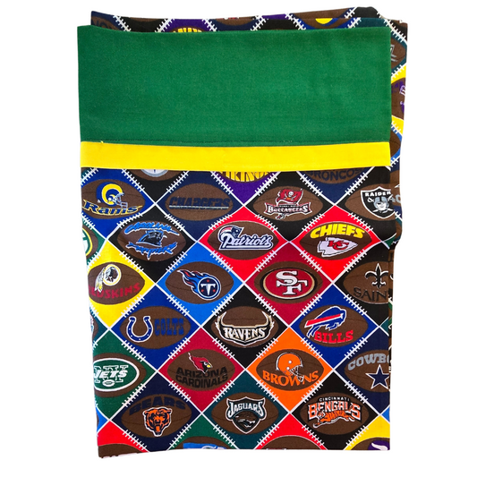 Football Helmet and Logos Pillow Case