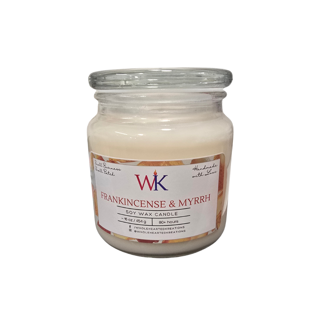 Frankincense & Myrrh | Premium 17oz Soy Candle | Hand-Poured in Glass