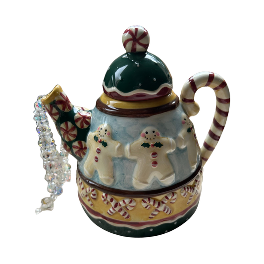 Gingerbread Teapot | Ceramic/Crystal Art by My Crystal Garden