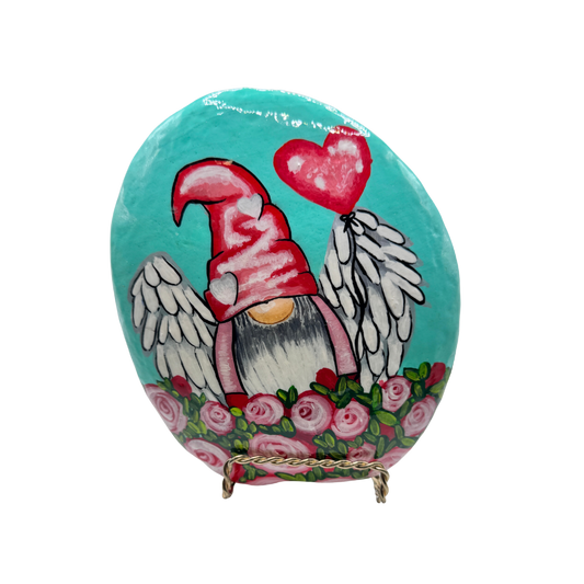 Valentines Gnome Painted Rock
