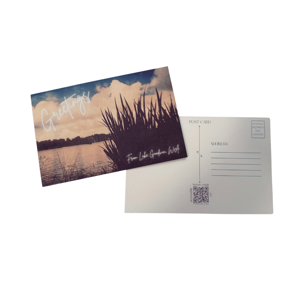 Greetings - Lake Goodwin Postcard - Prints by Lillie Brock