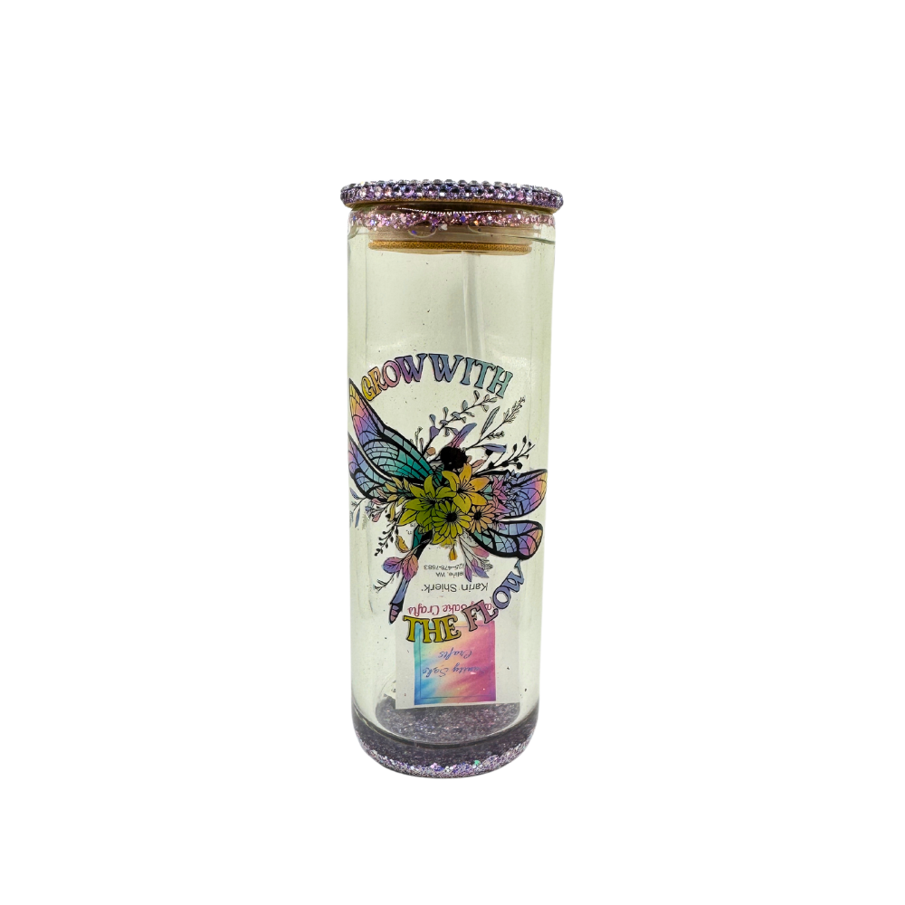 Grow With The Flow Water Globe Tumbler - Bling - Dragonfly