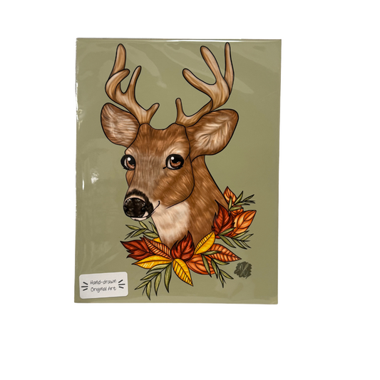 Buck Print 8.5x11 Hand Drawn Original Art