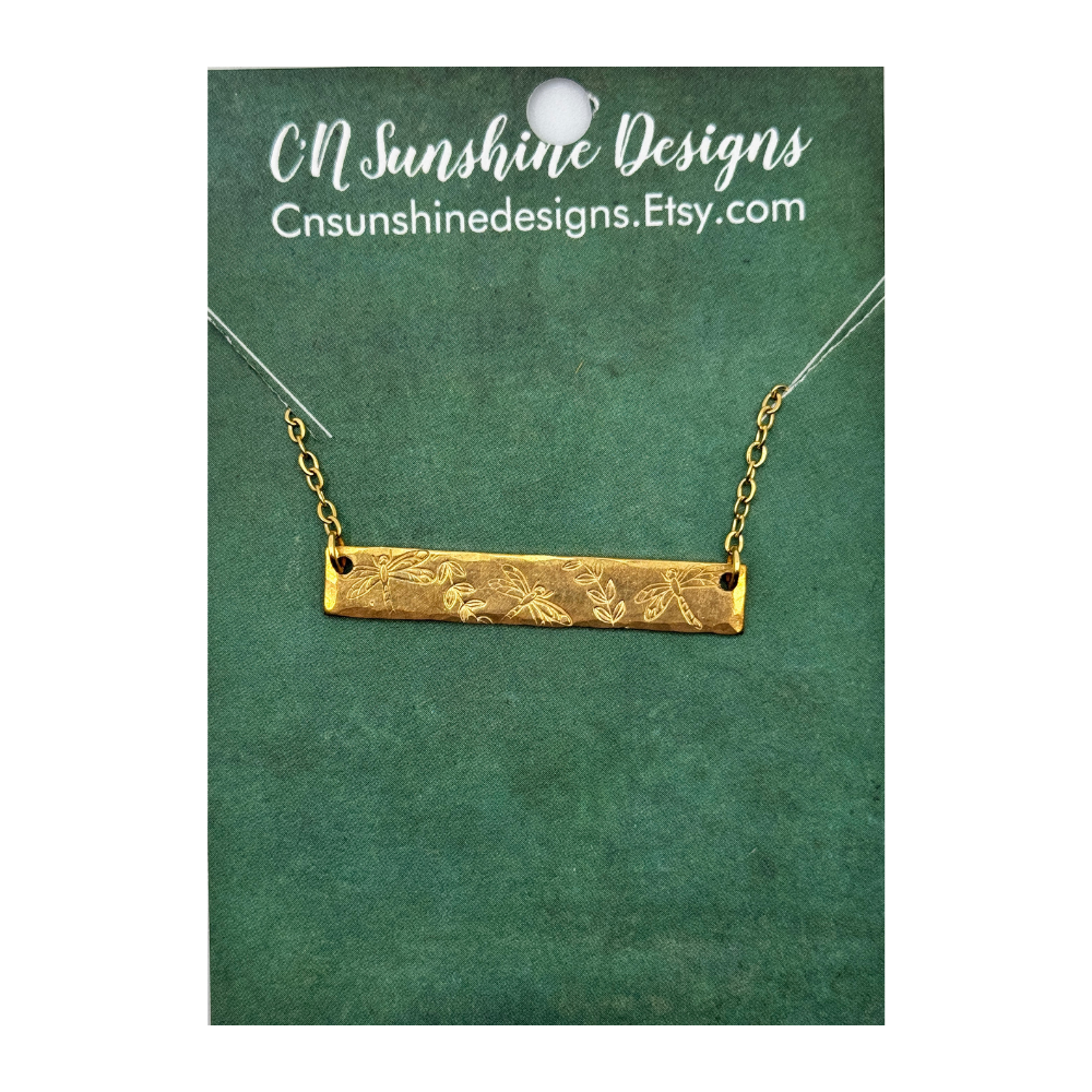 Brass Bar Necklaces - Hand Stamped - Multiple Designs Available