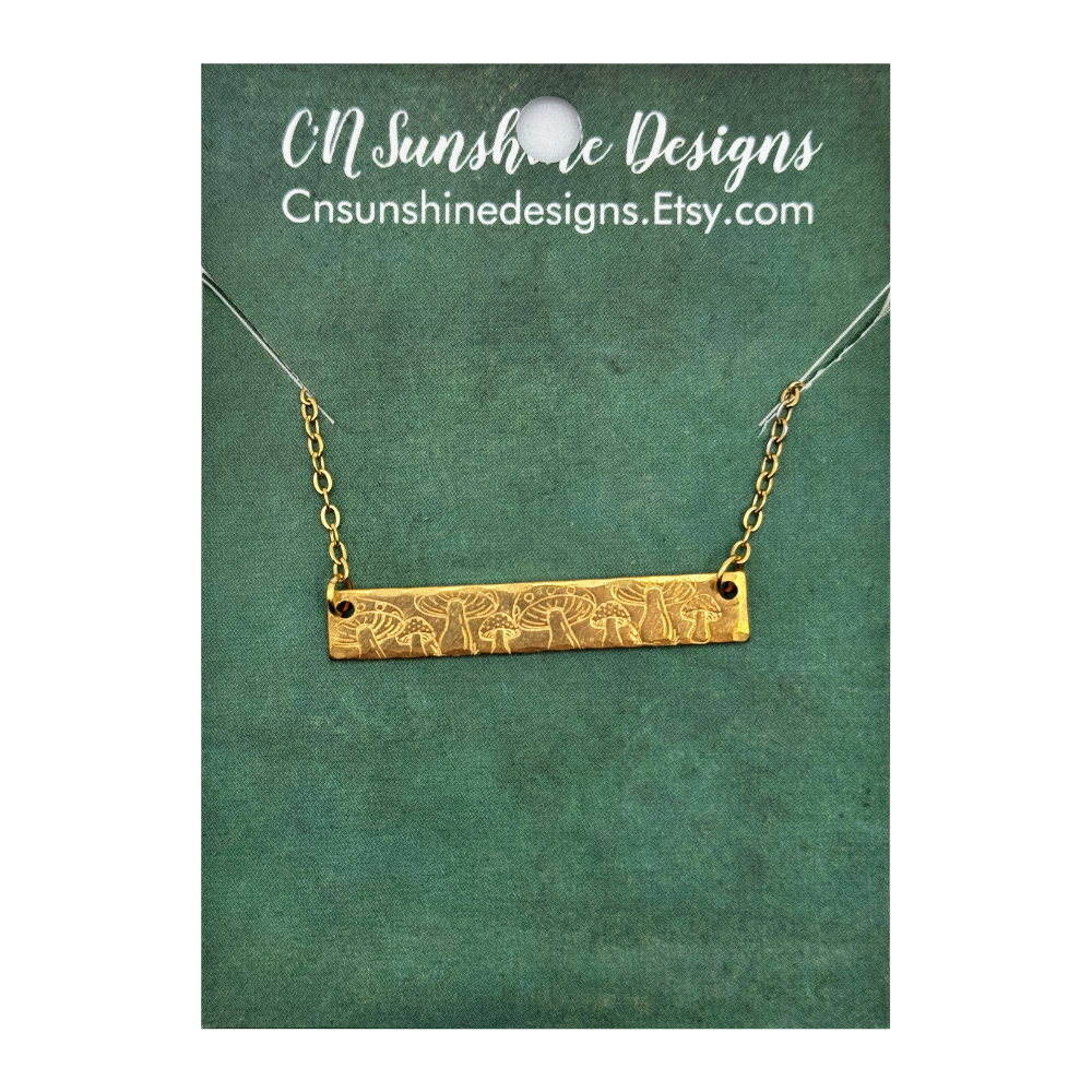 Brass Bar Necklaces - Hand Stamped - Multiple Designs Available