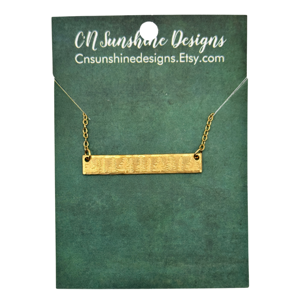 Brass Bar Necklaces - Hand Stamped - Multiple Designs Available