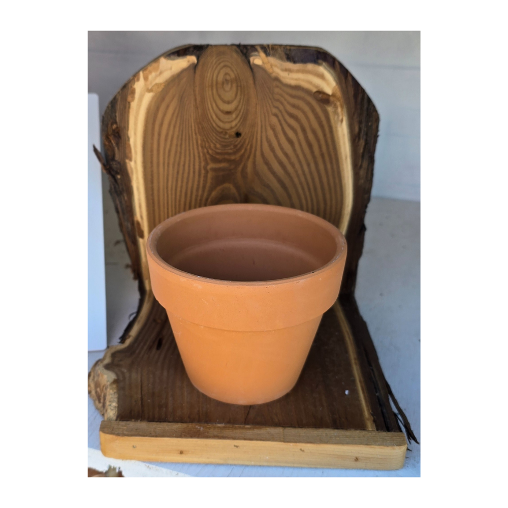 Wooden Fence Post Planter - Decorative Terra Cotta Pot Holder for Garden Posts