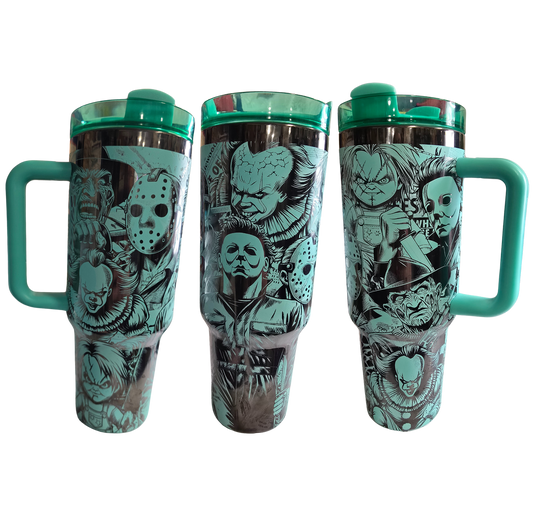 Horror Movie  Collage Laser Engraved Tumbler 40oz
