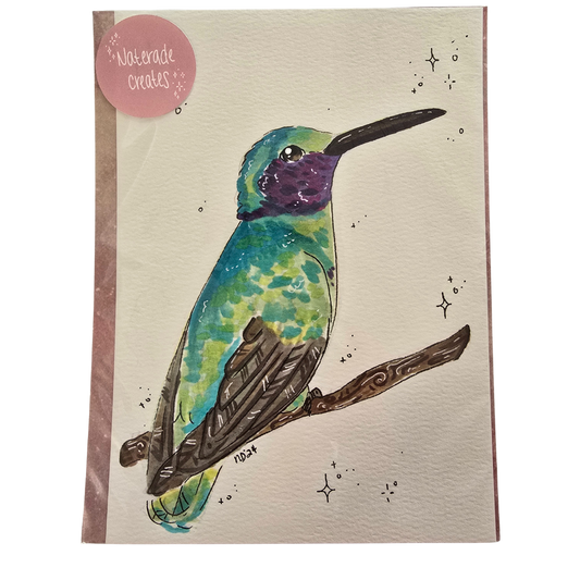 Hummingbird 5x7 Hand Drawn Original Art