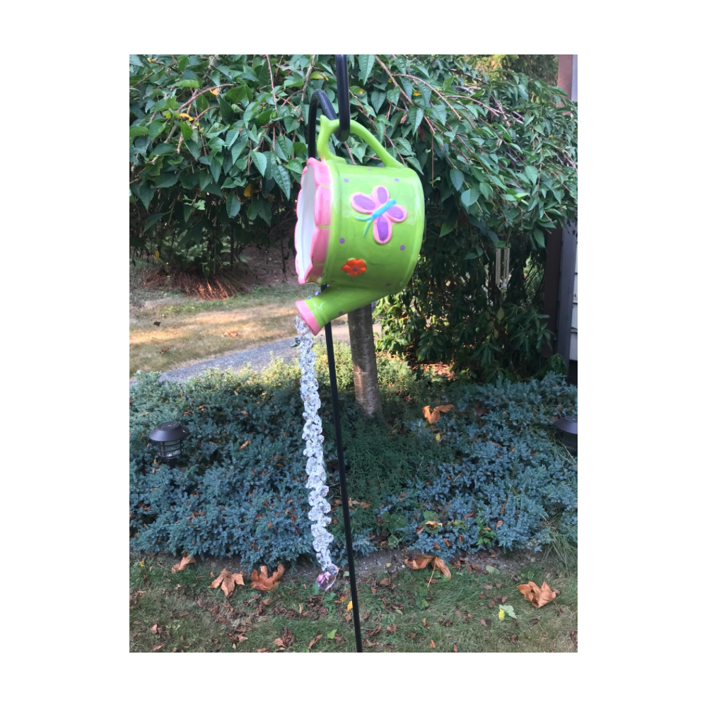 "Pouring" Teapot/Watering Can
w/Crystals Garden Art