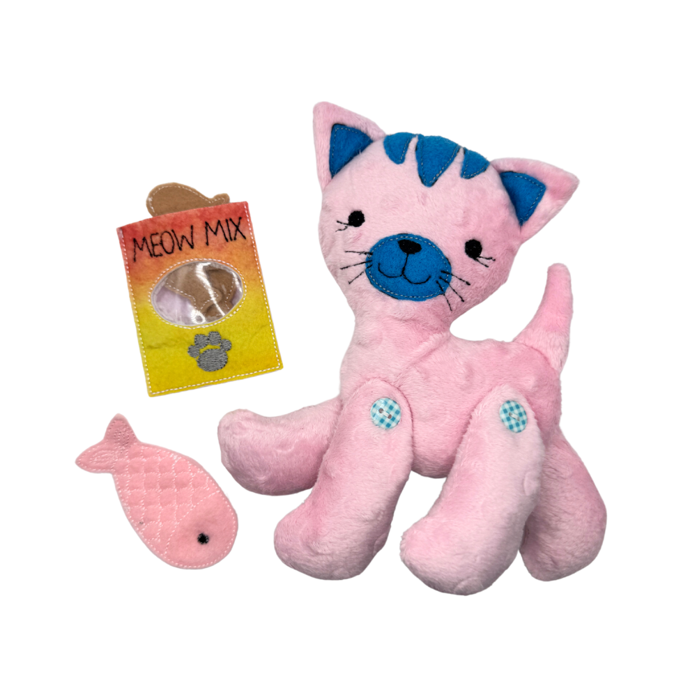 Kitty Play Set - Plush Cat Toy with Food and Accessories - Multiple Variants Available
