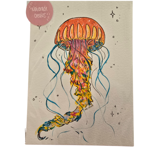 Jellyfish 5x7 Hand Drawn Original Art