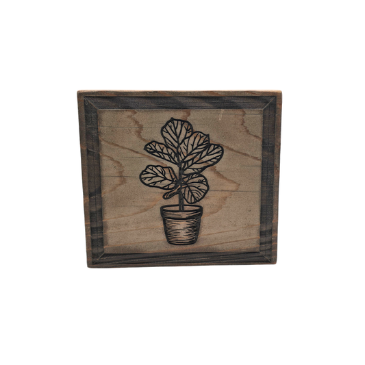 Medium Laser Engraved Wood Block — Decorative Shelf Art — Multiple Designs Available