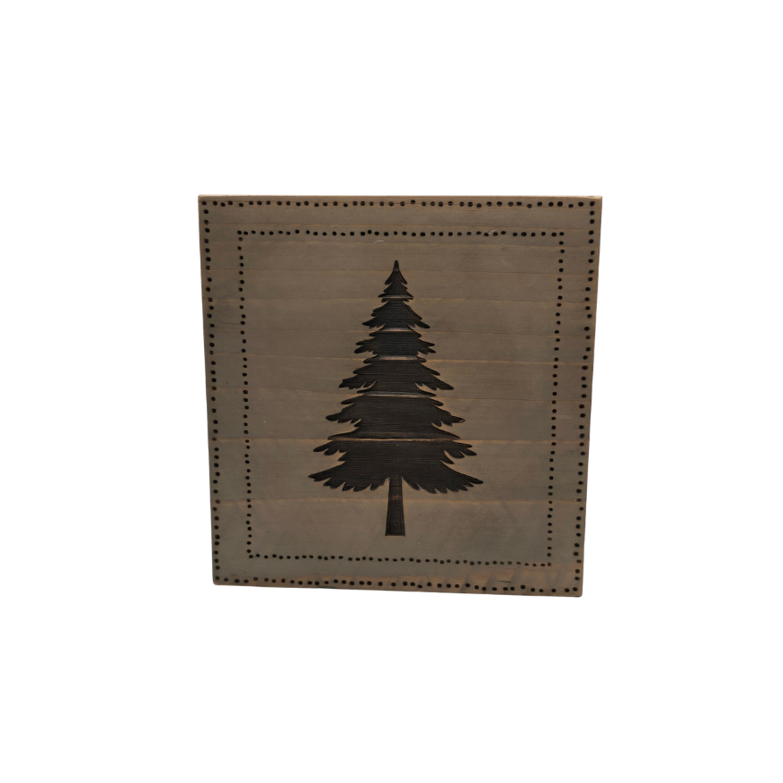 Medium Laser Engraved Wood Block — Decorative Shelf Art — Multiple Designs Available