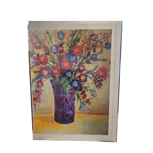 Flowers in a Vase Greeting Card 5x7