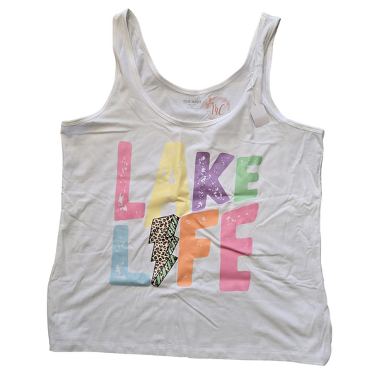 Lake Life Tank Top - White XL