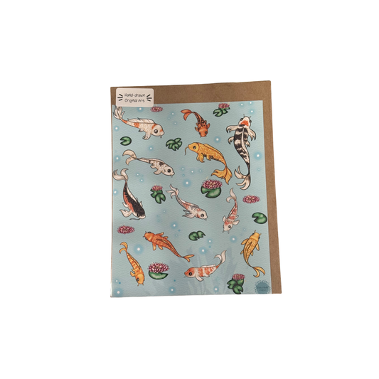 Koi Print 8.5x11 Hand Drawn Original Art