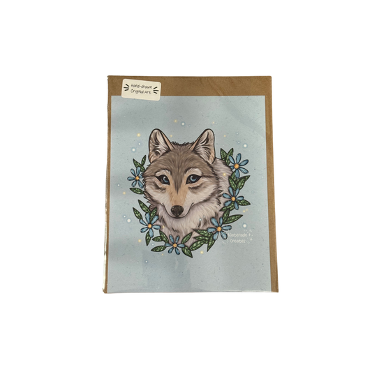 Wolf Print 8.5x11 Hand Drawn Original Art