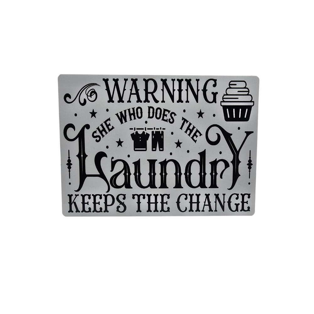 Laundry - Bathroom Metal 5x7 Sign