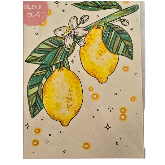Lemons 5x7 Hand Drawn Original Art