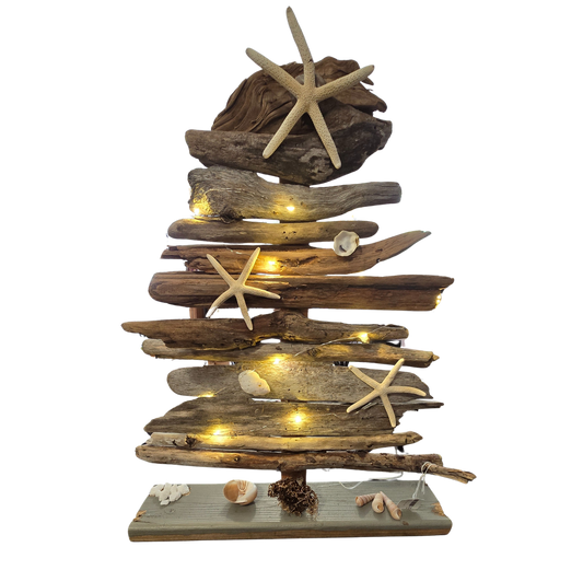 Lighted Driftwood Tree Yard Art #2