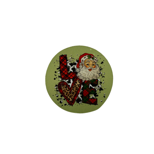 Cheetah Print Love Christmas Coaster